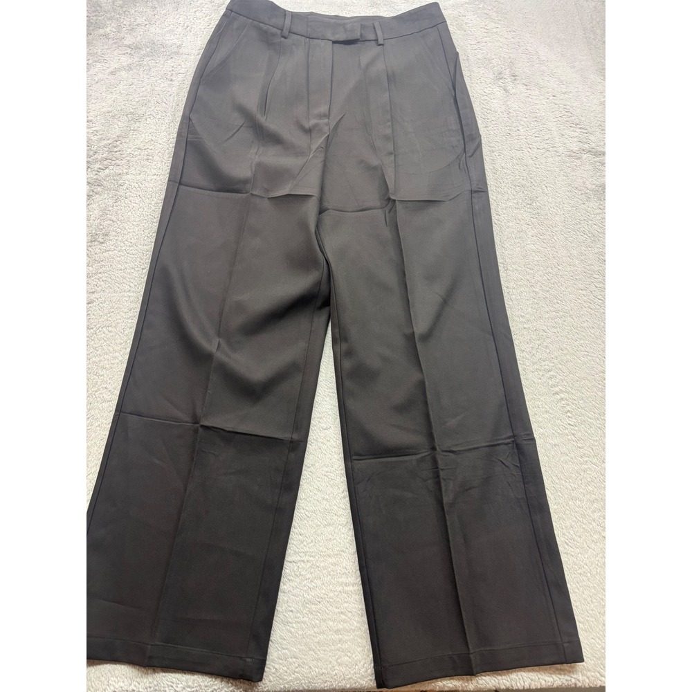 NiMin Womens High Waisted‎ Wide Leg Pleated Dress Pants Brown Size M NEW